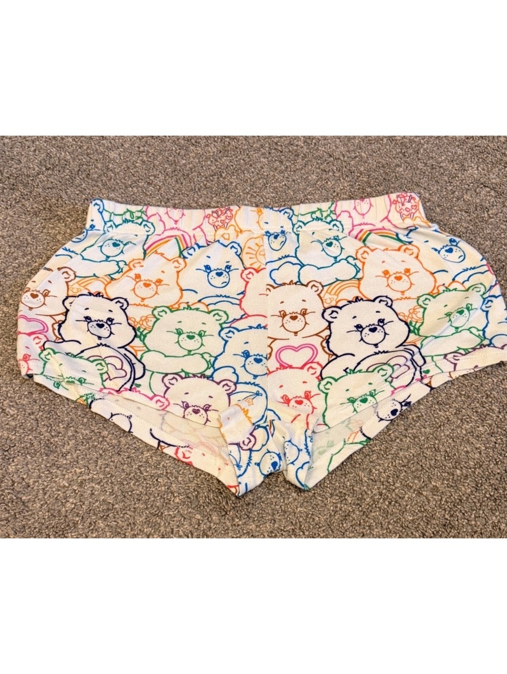 Care Bears Women’s Rainbow Allover Print Shorts – S/M (4–6)